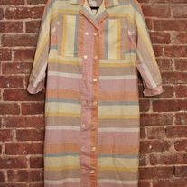 Vintage Linen Striped Shirtdress