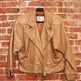 Vintage Gray Leather Moto Jacket - Thumbnail 1