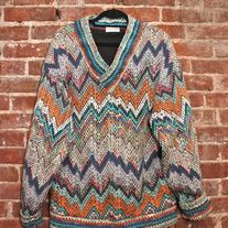 Vintage Chevron Oversized Sweater