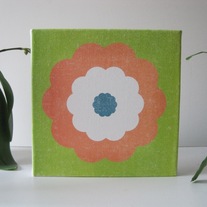 "Green Flower" 8x8 Stretched Canvas