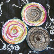 set of 3 spring and snail colored coasters