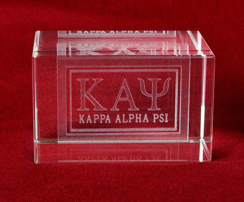 Kappa Alpha Psi Letter Crystal Paperweight