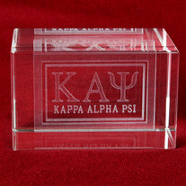 Kappa Alpha Psi Letter Crystal Paperweight