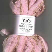 Soft Pink Tutu Ruffles Ribbon Knit on the Side Novelty Yarn