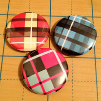Plaid 3 pack 1 inch pinback buttons