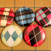 Plaid and Argyle 5 pack 1 inch pinback buttons
