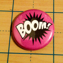 BOOM! comic book action 1 inch pinback button