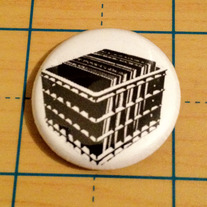 Vinyl records bin 1 inch pinback button