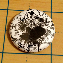 Word Explosion Black typeface 1 inch pinback button