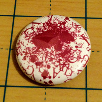 Word Explosion Purple typeface 1 inch pinback button