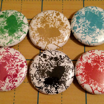 Word Explosion 6 pack typeface 1 inch pinback button