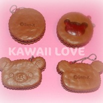 Rilakkuma San-X Cookie With Strawberry Filling Key Chain