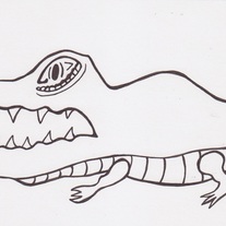 Alligator without a Hat - ORIGINAL ART ILLUSTRATION
