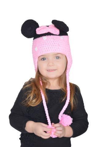 Handmade_pink_minnie_hat_crochet_knit_kids_walt_disney_mouse_inspired_cap_hair_accessory_boutique_girls_large