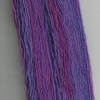 Purple Blue Handspun Single Ply Wool Yarn in Sport