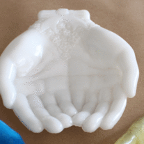 Avon Milk Glass Double Hands Soap Dish