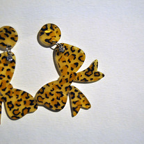 Cheetah bow earring