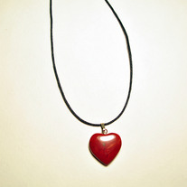 Burgundy stone heart necklace