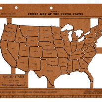 Vintage Stenso Stencil - Map of the United States #2