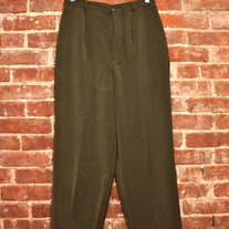 Vintage Forest Green Pleated Trousers