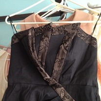 modcloth black art deco dress L