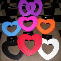 Huge Heart Wood Earrings