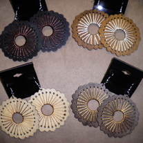 Flower Burst Wood Earrings