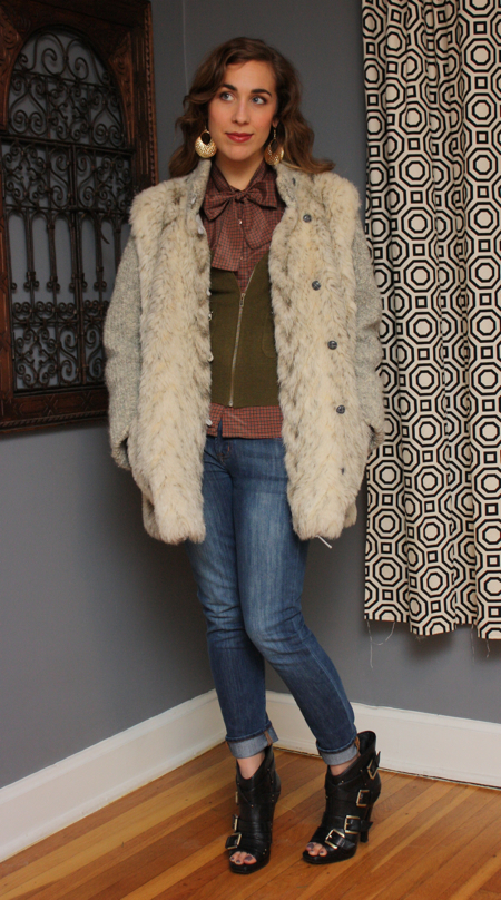 Vintage Faux Fur & Sweater Coat