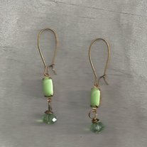 Peridot Green Vintage Look Drop Earrings
