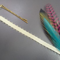 Feather bobby pin with ribbon