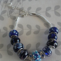 Blue Pandora Style Bracelet