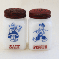 McKee or Tipp Dutch Milk Glass Salt and Pepper Shakers