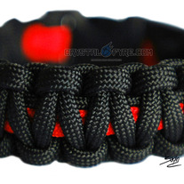 Black with Red Accent 550 Paracord Survival Bracelet - Custom Colors 