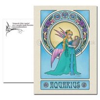 Masquerade Zodiac: Aquarius - 5"x7" Postcard
