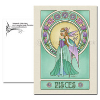 Masquerade Zodiac: Pisces - 5"x7" Postcard