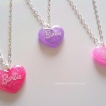 Shimmery Barbie Heart - Necklace