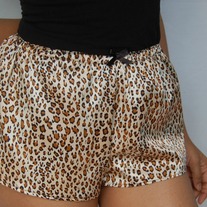 NEW Satin Sleep Shorts- Cheetah