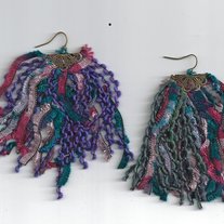 Mauve Turquoise Purple Green Tassel Earrings for Sisters