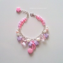 musical charm bracelet - pink