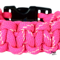 Neon Pink Glow in the Dark 550 Paracord Survival Bracelet - Dual Core