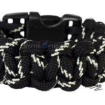 Black Glow in the Dark 550 Paracord Survival Bracelet - Dual Core