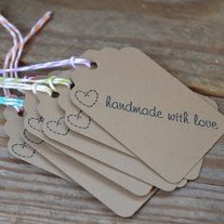 'Handmade with Love' Tags on Baker's Twine - Set of 10