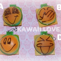 Kawaii Squishy Cheeseburger Mirror Ball Key Chain