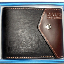 Balis Button Mens Wallet (Black and Brown)  MW7BI