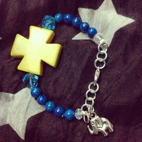 Yellow cross bracelet