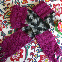 Magenta and Grays Scarf