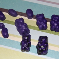Gummy Bear and Jelly Bean Cabochons (set of 10) Purple and Black