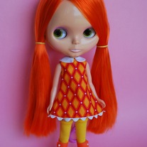 Pop Dress for Neo Blythe - Orange Crush
