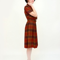 Vintage Green & Purple Housewife Dress