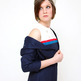 1960's Striped Navy Two-Piece Dress - Thumbnail 1